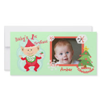 Custom Baby's First Christmas Photo Card
