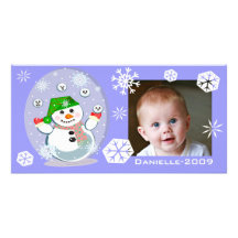 Custom Baby's Snowy Christmas Photo Card
