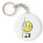 Custom Billiard Player Holding Cue Stick Keychains