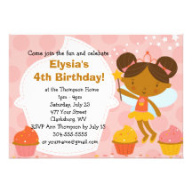 Custom Birthday Party - Faery Princess Cupcake Invite