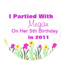 Custom Birthday Party Favour Stickers