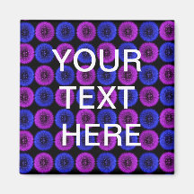 Custom Blue and Purple Dandelions Magnet