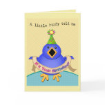 Custom Blue Bird Happiness Birthday Card