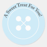 Custom |  Blue Button Baby Shower Favour Sticker