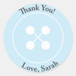 Custom |  Blue Button Baby Shower Favour Sticker
