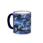 Custom Blue Camo Glass Mug