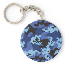 Custom Blue Camo Keychain