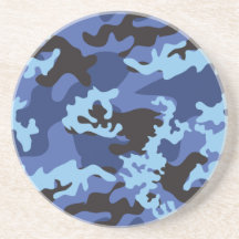 Custom Blue Camo Sandstone Coaster