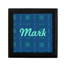 Custom Blue Plaid Gift Box