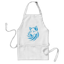Custom Blue Wolf Logo Apron