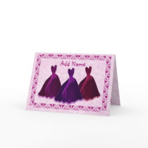 CUSTOM - Bridesmaid Invitation Purple Velvet Gowns