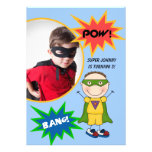 Custom Brunette Super Hero Boy Birthday Invite