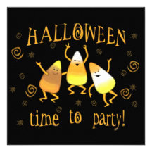 Custom Candy Corn Halloween Party Invitation