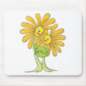 Custom Cartoon Flowers Hugging Each Other mousepads