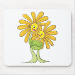 Custom Cartoon Flowers Hugging Each Other mousepads