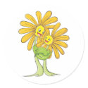 Custom Cartoon Flowers Hugging Each Other stickers