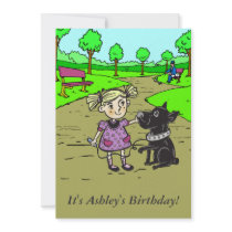 Custom Cartoon Girl Birthday Party Invitation