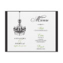 :custom: Chandelier Wedding Reception Menu invitations