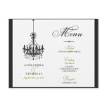 :custom: Chandelier Wedding Reception Menu invitations