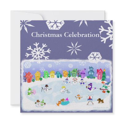 Custom Christmas Snow Day Party Invitation by jamiecreates1