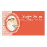 Custom color baking bakery girl dough mixing bowl business card template
