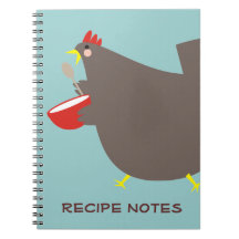 Custom colour chicken mixing bowl cooking notebook