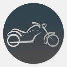 Custom Cool Silver Motorcycle Frame Black Sticker