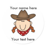 custom cowgirl red Sticker