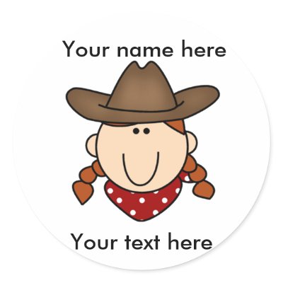 custom cowgirl red Sticker Sticker by toddlersplace