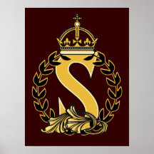 Custom Crown Monogram - S Posters