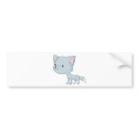 Custom Cute Smiling Cartoon Grey Baby Wolf bumper stickers