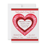 Custom Damask  Heart Valentine's Invitation