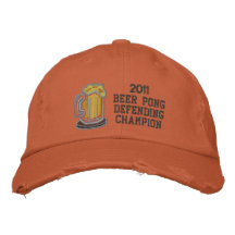 Custom Date Beer Pong Defending Champion Embroidered Hat
