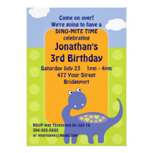 Custom Dinosaur Birthday Party Personalized Invite