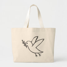 Custom Dove of Peace Sketch Logo Tote Bag
