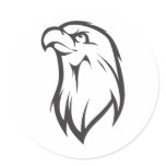 Custom Eagle Logo Black and White stickers