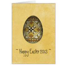 Custom Easter 2013 Card ~ Painted Gold Russian Egg