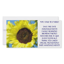 CUSTOM Event Announcement Cards Sunflowers