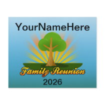 Custom Family Reunion, Green Tree with Sun Rays