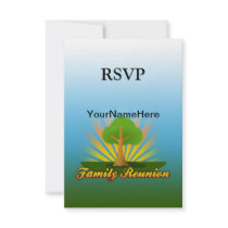 Custom Family Reunion, Green Tree with Sun Rays