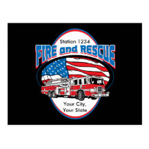 Custom Fire and Rescue Postcard