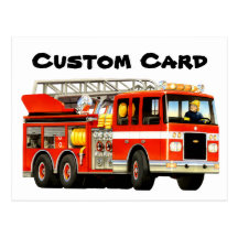 Custom Firetruck Postcard