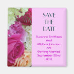 Custom Floral Rose Save The Date Wedding Magnet