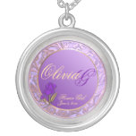 Custom Flower Girl Shades of Lavender Keepsake Personalised Necklace