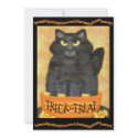 Custom Funny Black Cat Halloween Party Invitation
