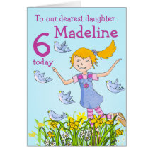 Custom girl's birthday card "spring’s in the air"