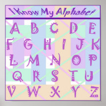 Custom Girly Pastel Alphabet Poster