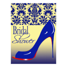 Custom Glam Damask Stiletto Bridal Shower for Lynn Announcement