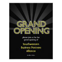 Custom Grand Opening Invitation, City Lights