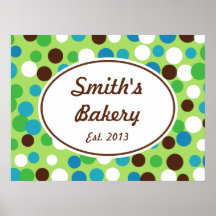 Custom Green Business Sign Print